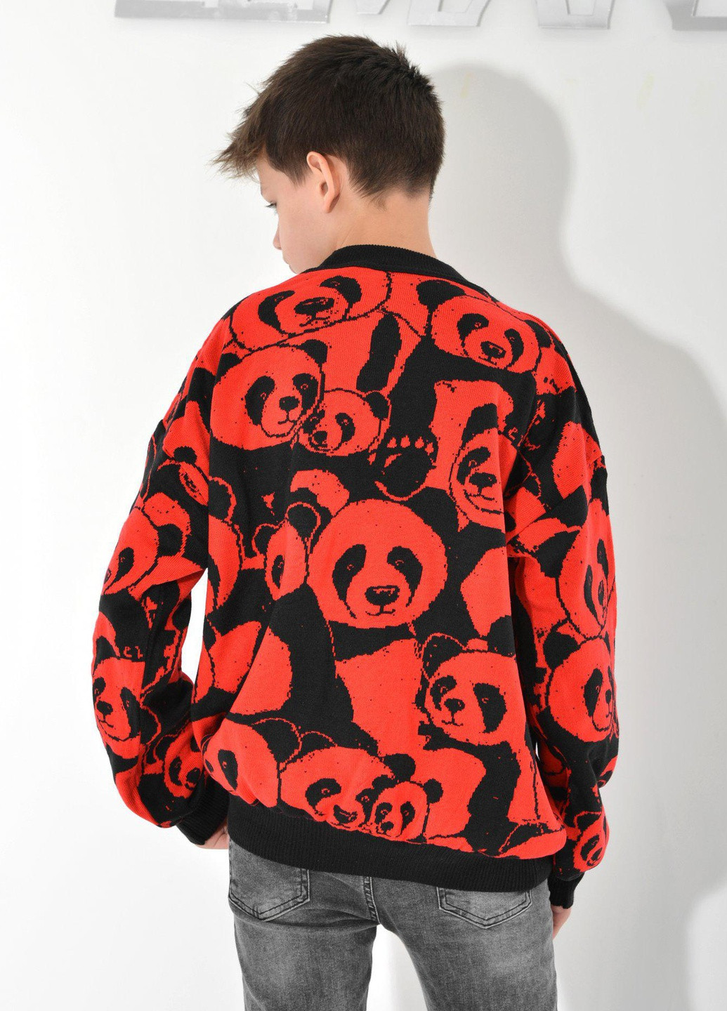 Красный светри светр панда (1103311)18840-683 Lemanta