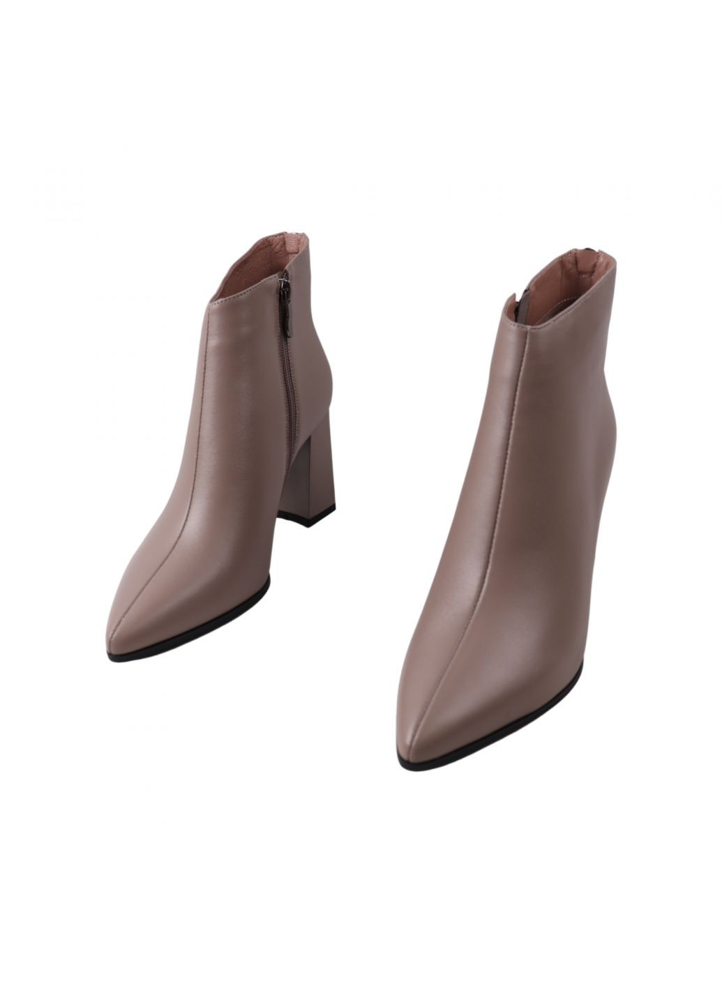 Бежеві ботильйони жіночі капучіно натуральна шкіра FARINNI 513-23DH
