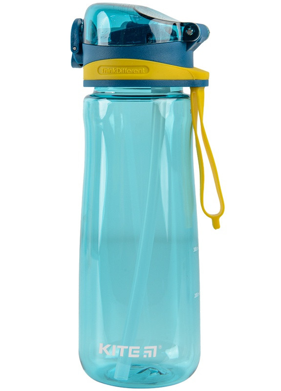 Бутылка для воды с трубочкой 600 мл зеленая Kite (258402486)