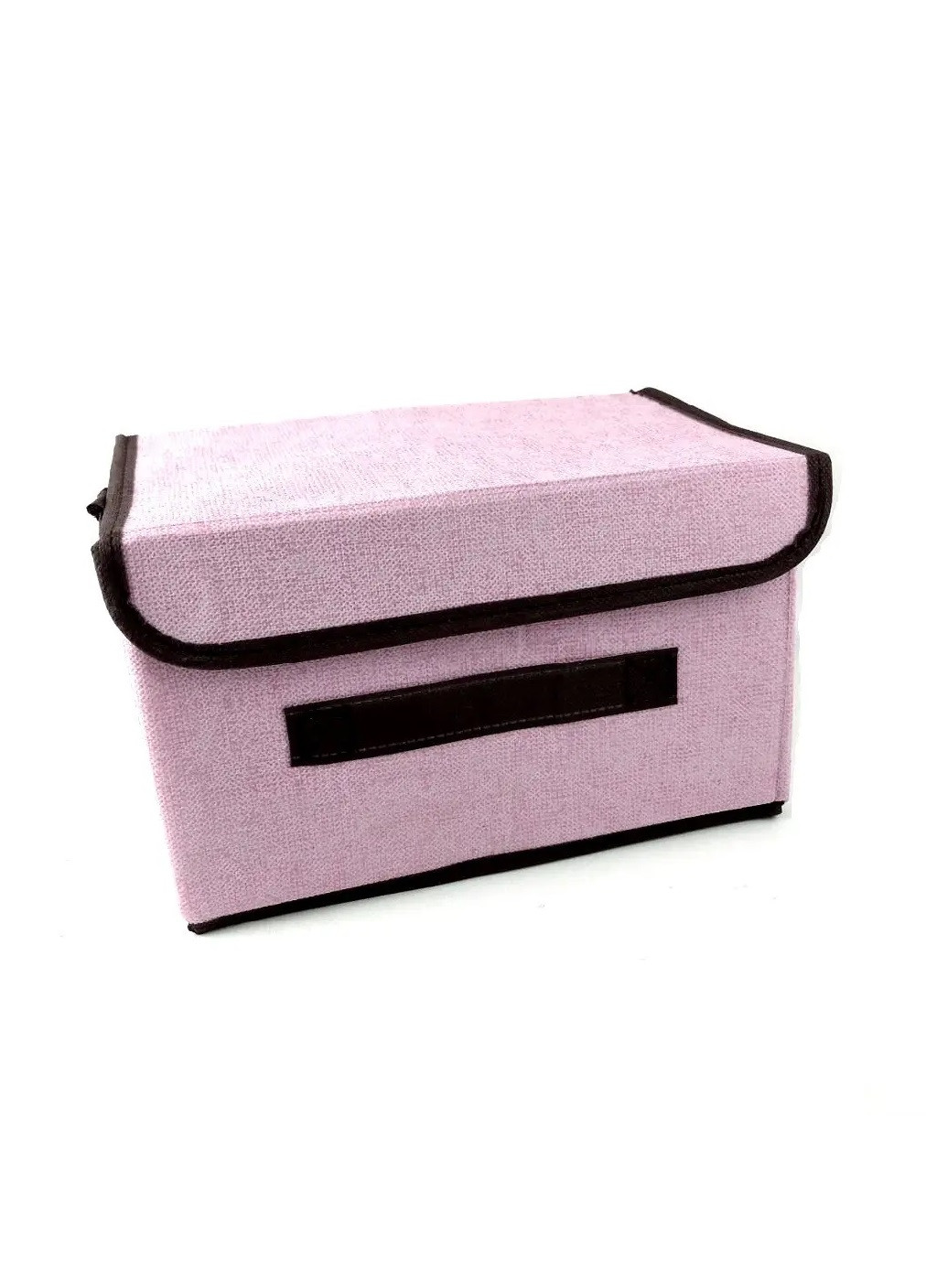 Органайзер ящик бокс короб для хранения вещей одежды белья игрушек с крышкой на липучке 26х18.5х16 см (474613-Prob) Розовый Unbranded (259109591)