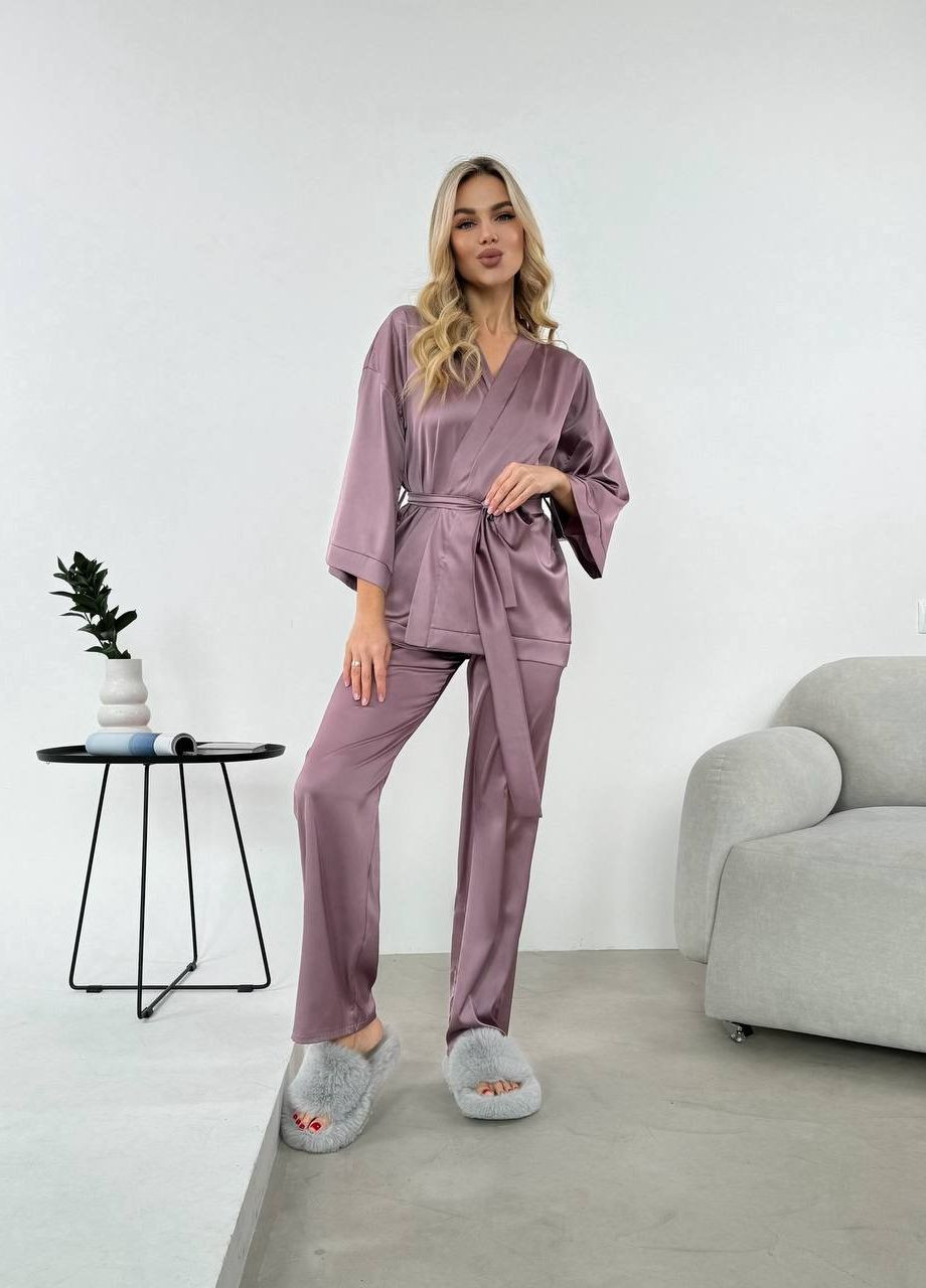 Темно-пурпурная всесезон пижама кофта + брюки Garna