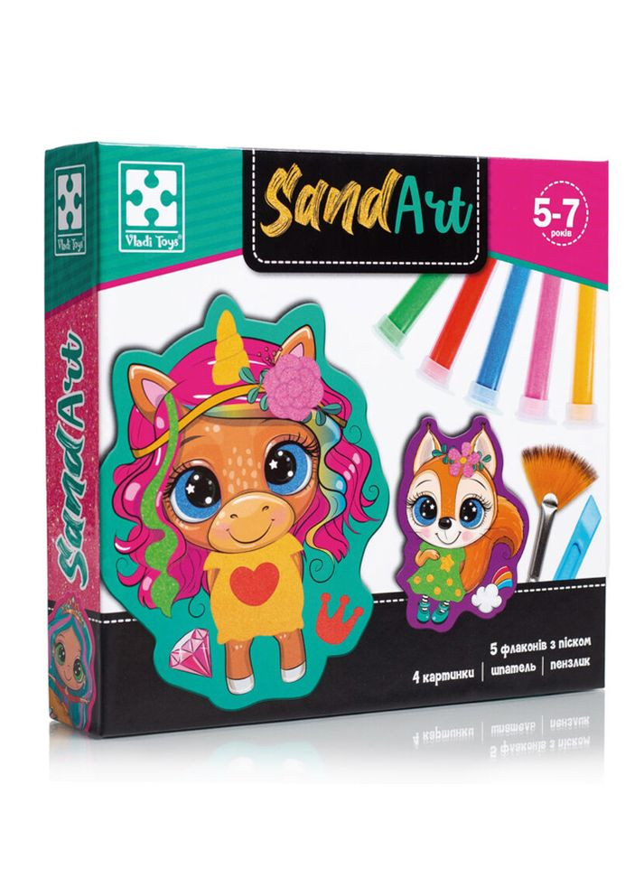 Набор для творчества - "Sand Art. Веселые друзья" цвет разноцветный ЦБ-00229811 Vladi toys (261550625)