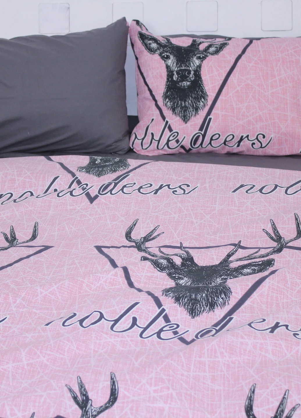 Комплект постельного белья 17-0516 Noble deers pink Бязь 143х210 Односпальный (2200003644364) Mirson (258820016)