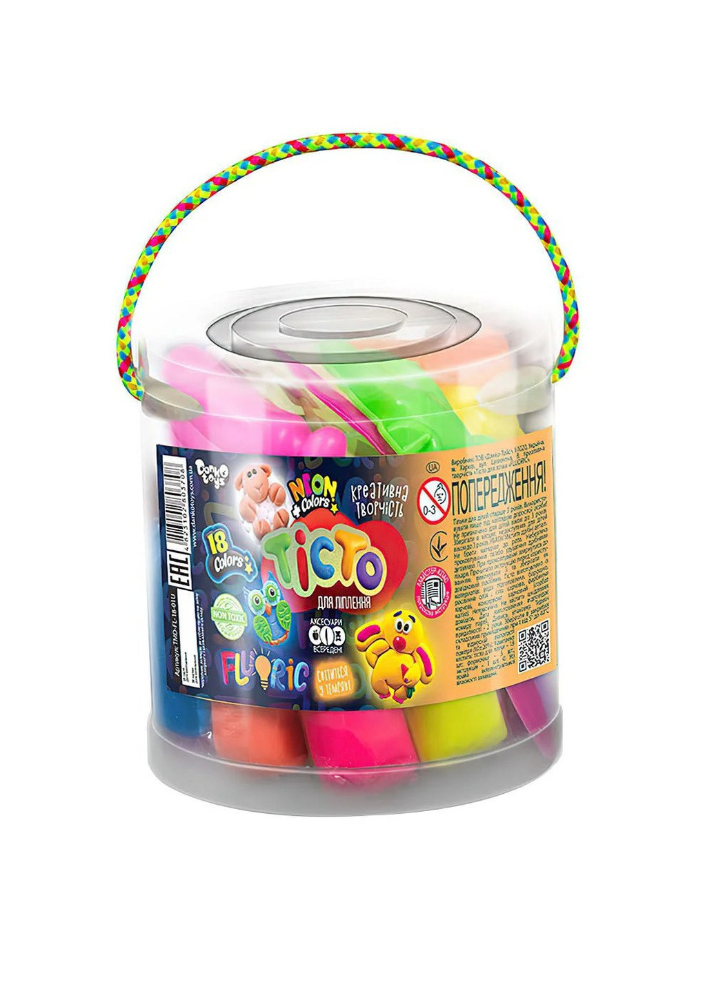 Креативна творчість "Тісто для ліплення "FLUORIC" колір різнокольоровий ЦБ-00149604 Danko Toys (259466565)