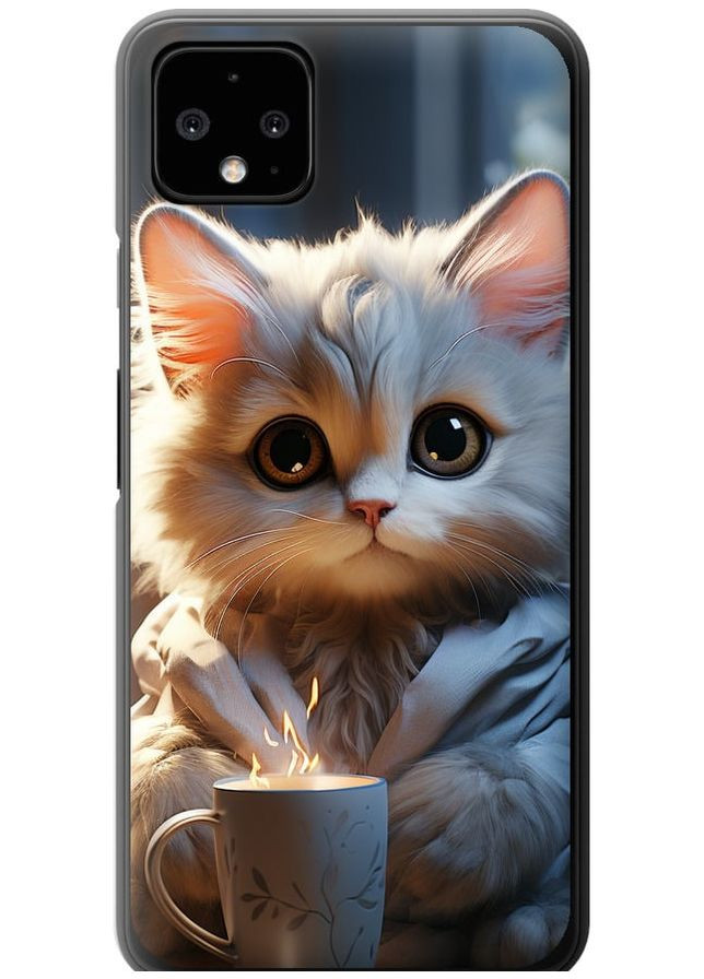 Силіконовий чохол 'Білий кіт' для Endorphone google pixel 4 xl (265396738)
