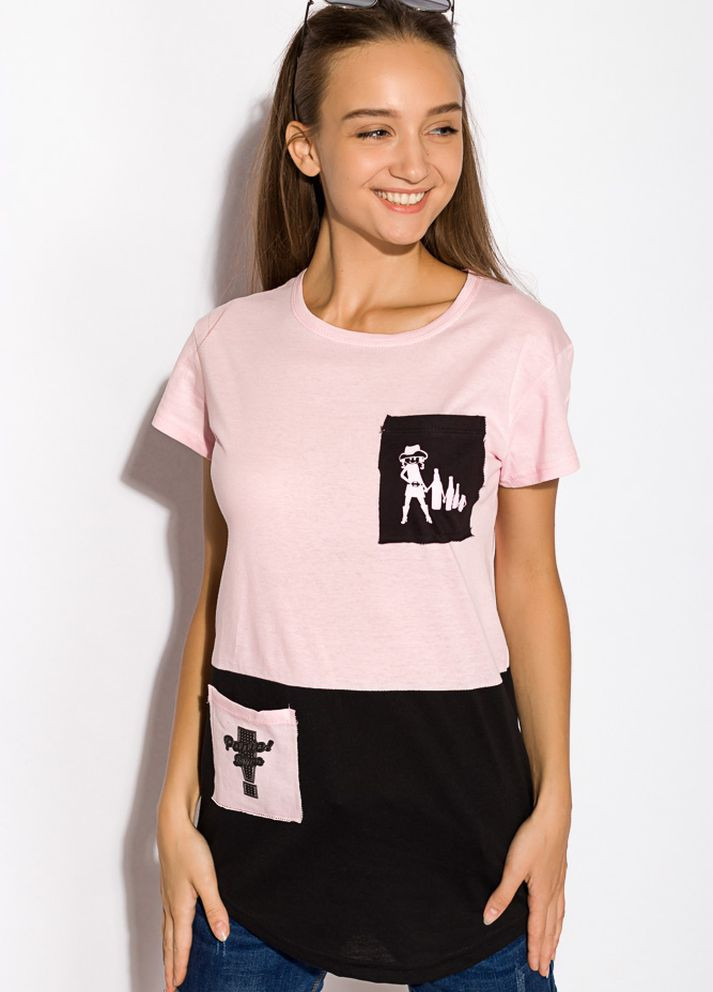 Рожева літня футболка жіноча з кишеньками 317f076 (рожевий) Time of Style