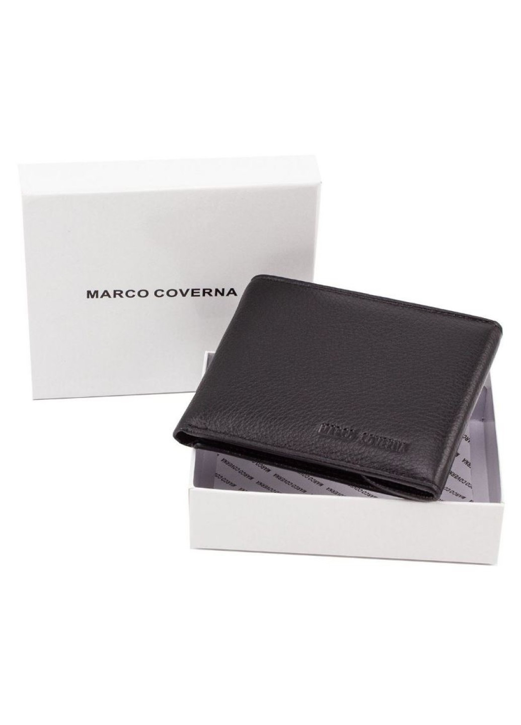 Компактный кожаный кошелек на магните 11,5х9,5 1287 (16801) чёрный Marco Coverna (259736988)