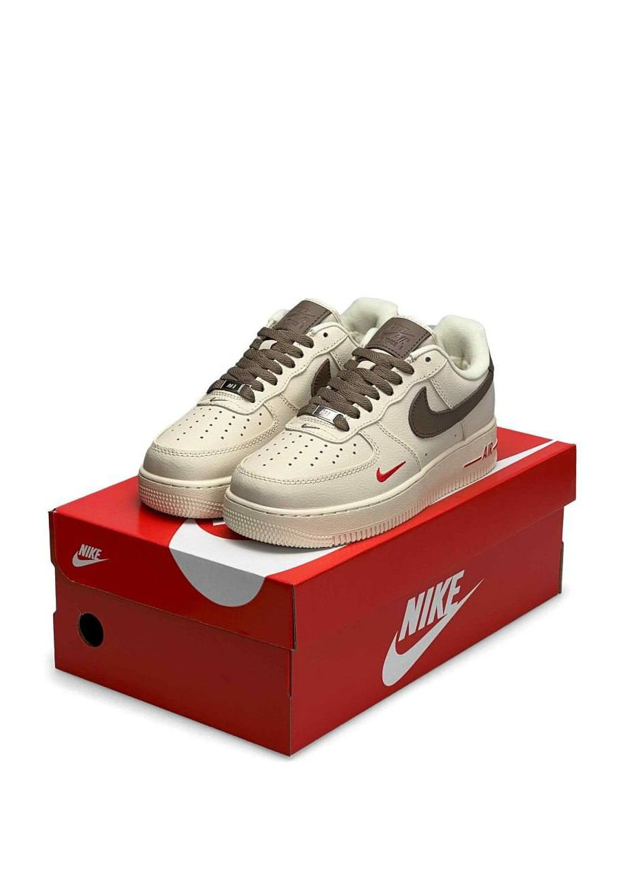 Бежевые зимние кроссовки женские, вьетнам Nike Air Force 1 Winter Beige Brown