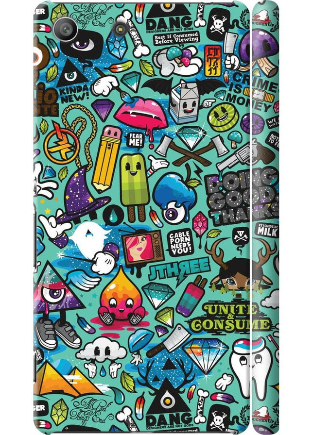 3D пластиковий глянцевий чохол 'Стікер бомбінг 1' для Endorphone Sony Xperia M5 E5633 (258052376)