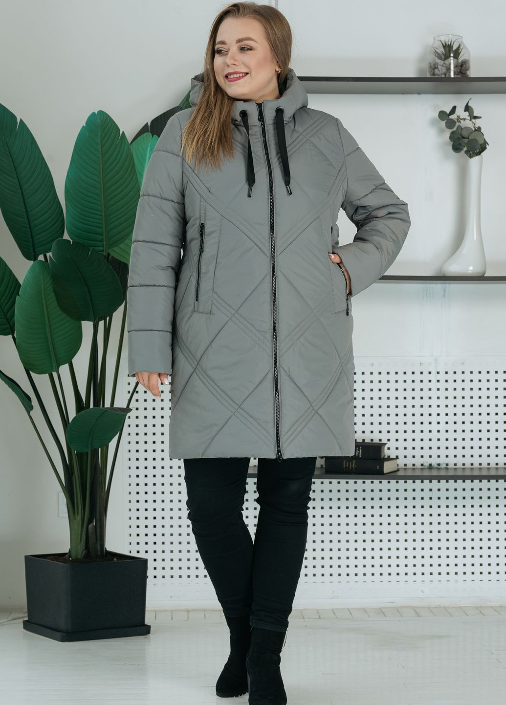 Оливковая демисезонная демисезонная женская куртка большого размера куртка-пальто SK