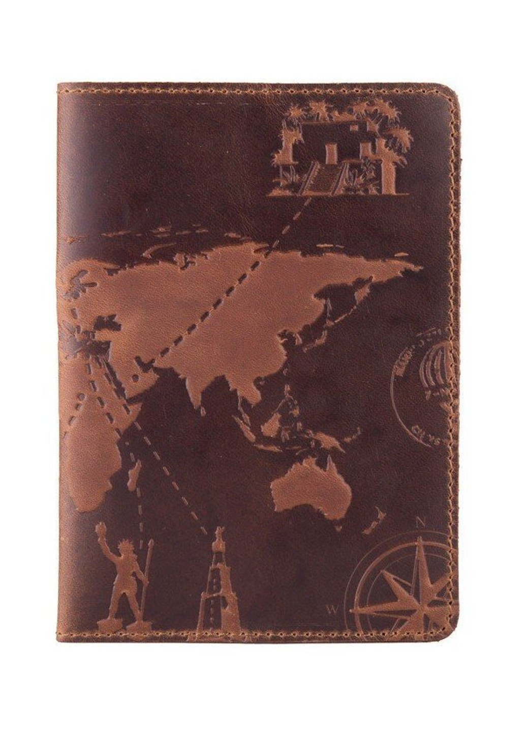 Обложка-органайзер для документов из кожи HiArt 7 Wonders of the World PC-03-S19-1235-T002 Рыжий Hi Art (268371536)