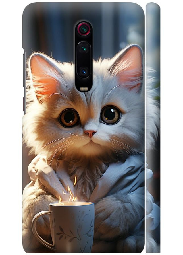 3D пластиковий матовий чохол 'Білий кіт' для Endorphone xiaomi mi 9t (265399203)