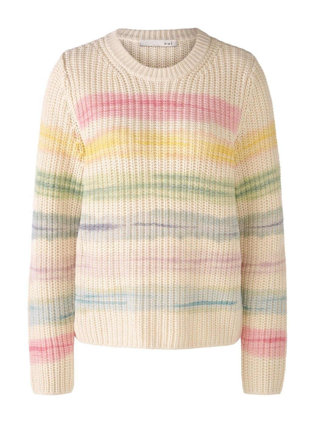 Комбінований демісезонний светр жіночий різнокольоровий джемпер Oui