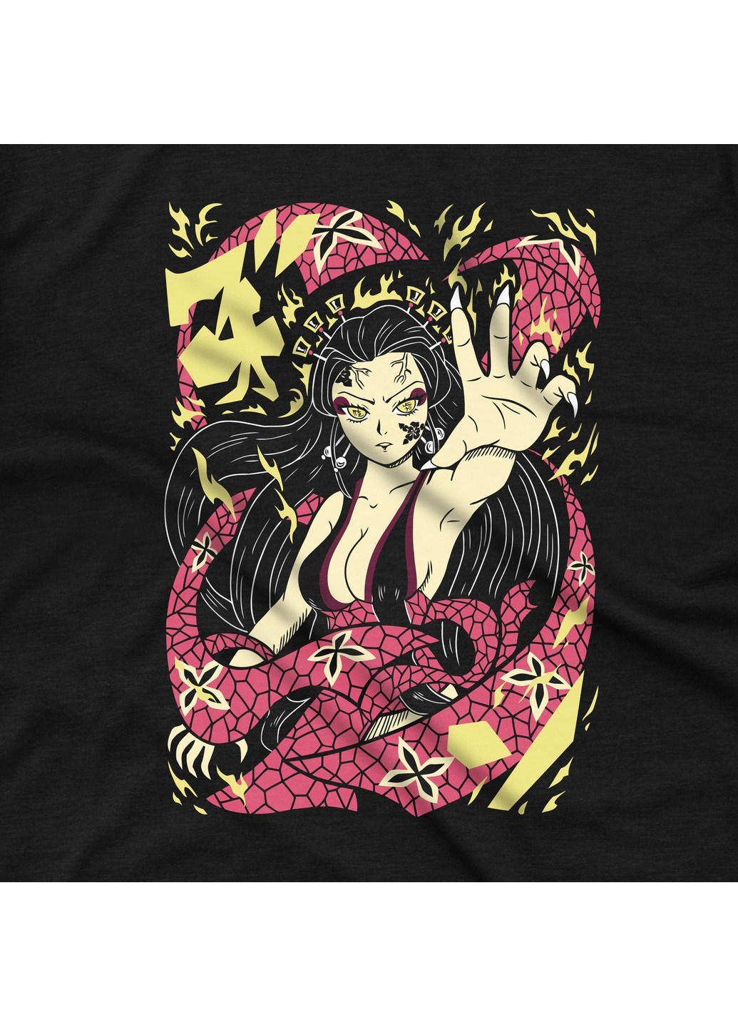 Черная футболка c принтом клинок рассекающий демонов - даки 2 No Brand