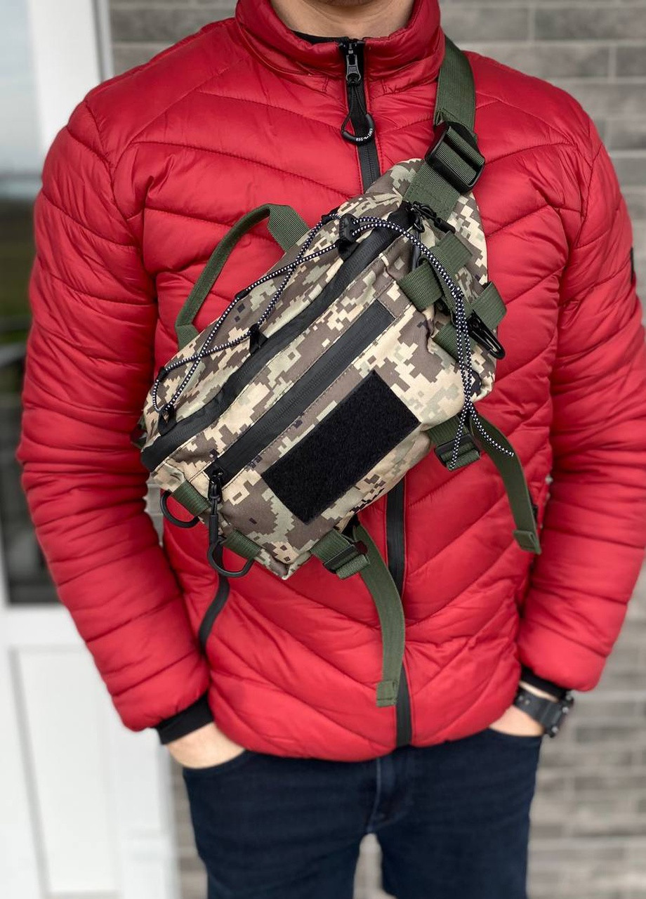 Чоловічі тактичні сумки бананка піксель нагрудна поясна містка Tactic No Brand (258653127)