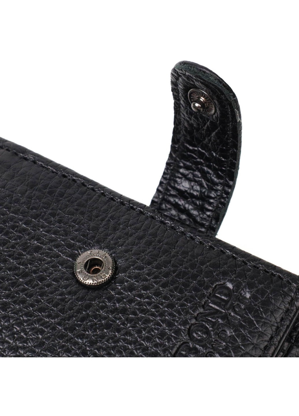 Горизонтальне портмоне для чоловіків з натуральної зернистої шкіри 22059 Чорний Bond (262157957)