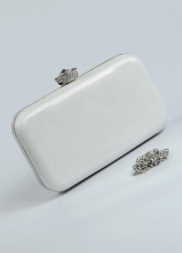 Біла вечірня сумочка клатч бокс на ланцюжку маленька випускна міні сумка клатч на випускний No Brand (266493529)