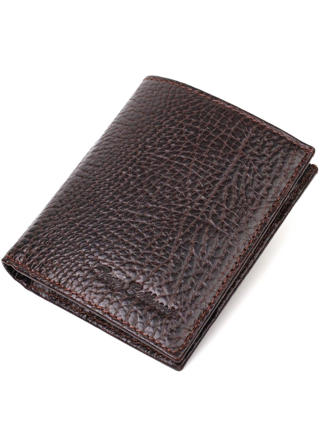 Маленький гаманець із зручним функціоналом із натуральної шкіри 22068 Коричневий Tony Bellucci (262158045)