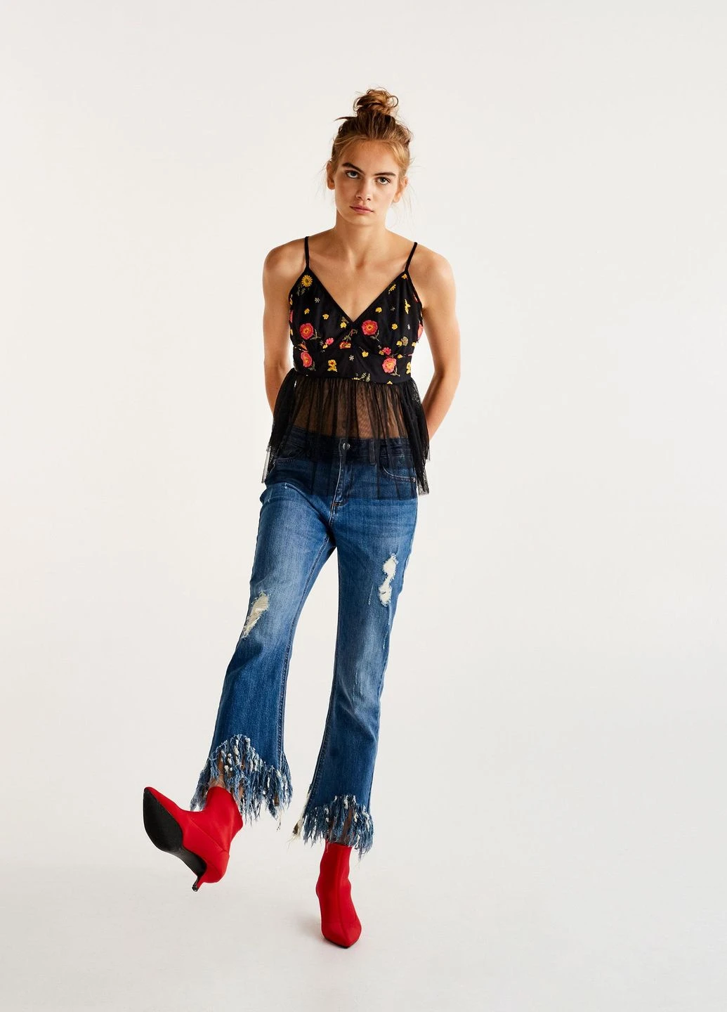 Красные полусапоги,красный, Pull & Bear