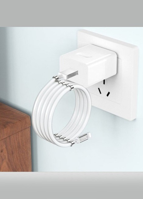 Магнитный кабель для зарядки Magic magnetic Lightning (1.2м, USB, 10 магнитов, гибкий PVC, лайтинг) - Белый Hoco u91 (257876559)