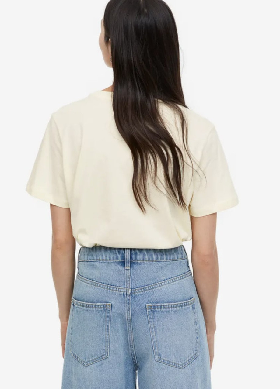 Жовта всесезон футболка с принтом з коротким рукавом H&M