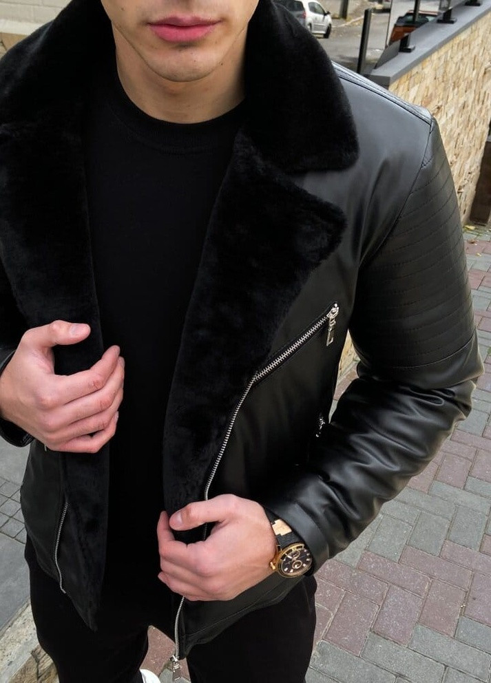 Черная зимняя куртка winter jacket v6 black черный Pobedov
