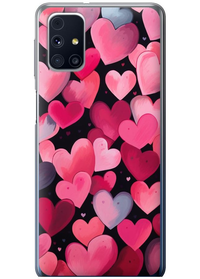 Силіконовий чохол 'Сердечка 4' для Endorphone Samsung Galaxy M31s M317F (267231840)