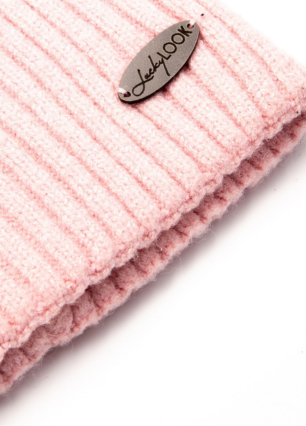 Шапка бини женская шерсть розовая LEON LuckyLOOK 644-602 (267809124)