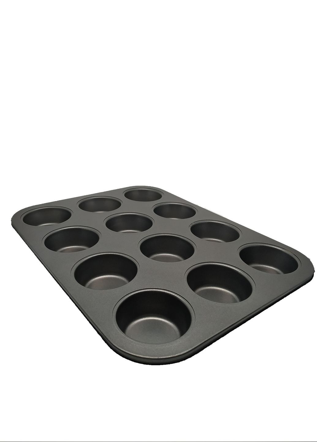 Форма для кексов 35х26,5х3 см 12 шт с антипригарным покрытием темно-серый углеродистая сталь арт. 78201 Krauzer (264647661)