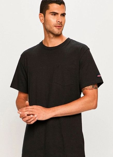 Черная футболка мужская полубатальная черного цвета Let's Shop