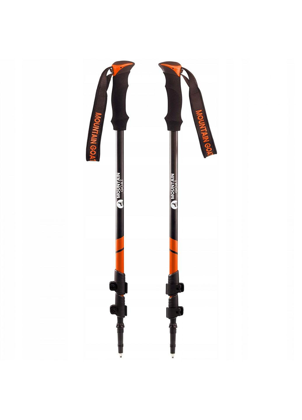 Треккинговые палки Mountain Goat Peak+ 60-135 см MG0006 Black/Orange No Brand (263131152)