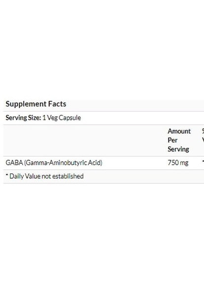GABA 750 mg 200 Veg Caps NOW-00129 Now Foods (256720534)