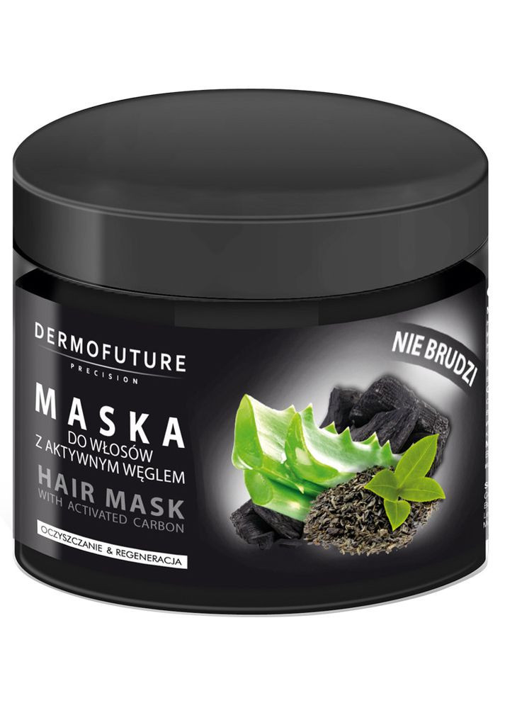 Маска для волосся з активованим вугіллям і білим чаєм, 300 г Dermofuture (267230205)