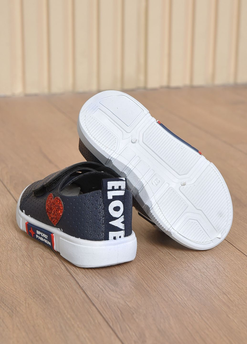 Темно-синій осінні кросівки дитячі для хлопчика демісезонні темно-синього кольору Let's Shop