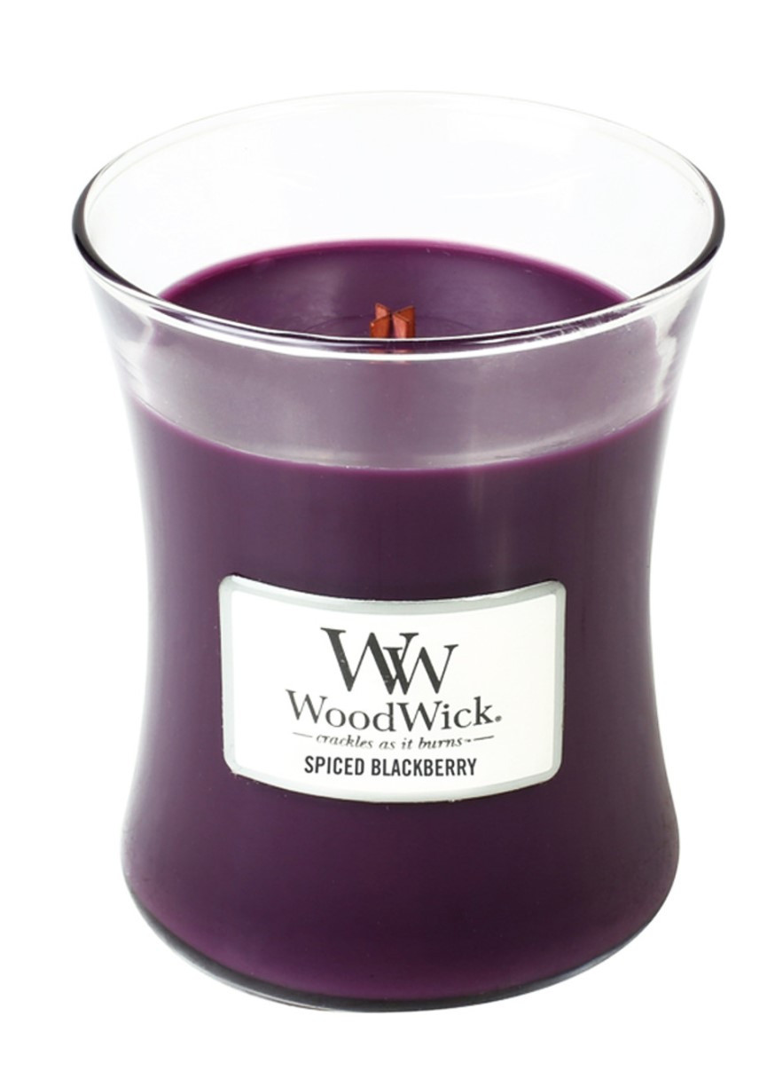 Ароматическая свеча с ароматом ежевики с корицей Mini Spiced Blackberry WoodWick (268056150)