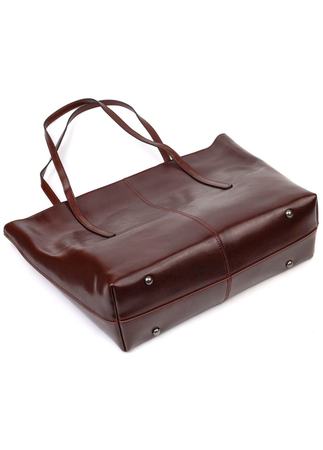 Практичная сумка шоппер из натуральной кожи 22103 Коричневая Vintage (260359794)