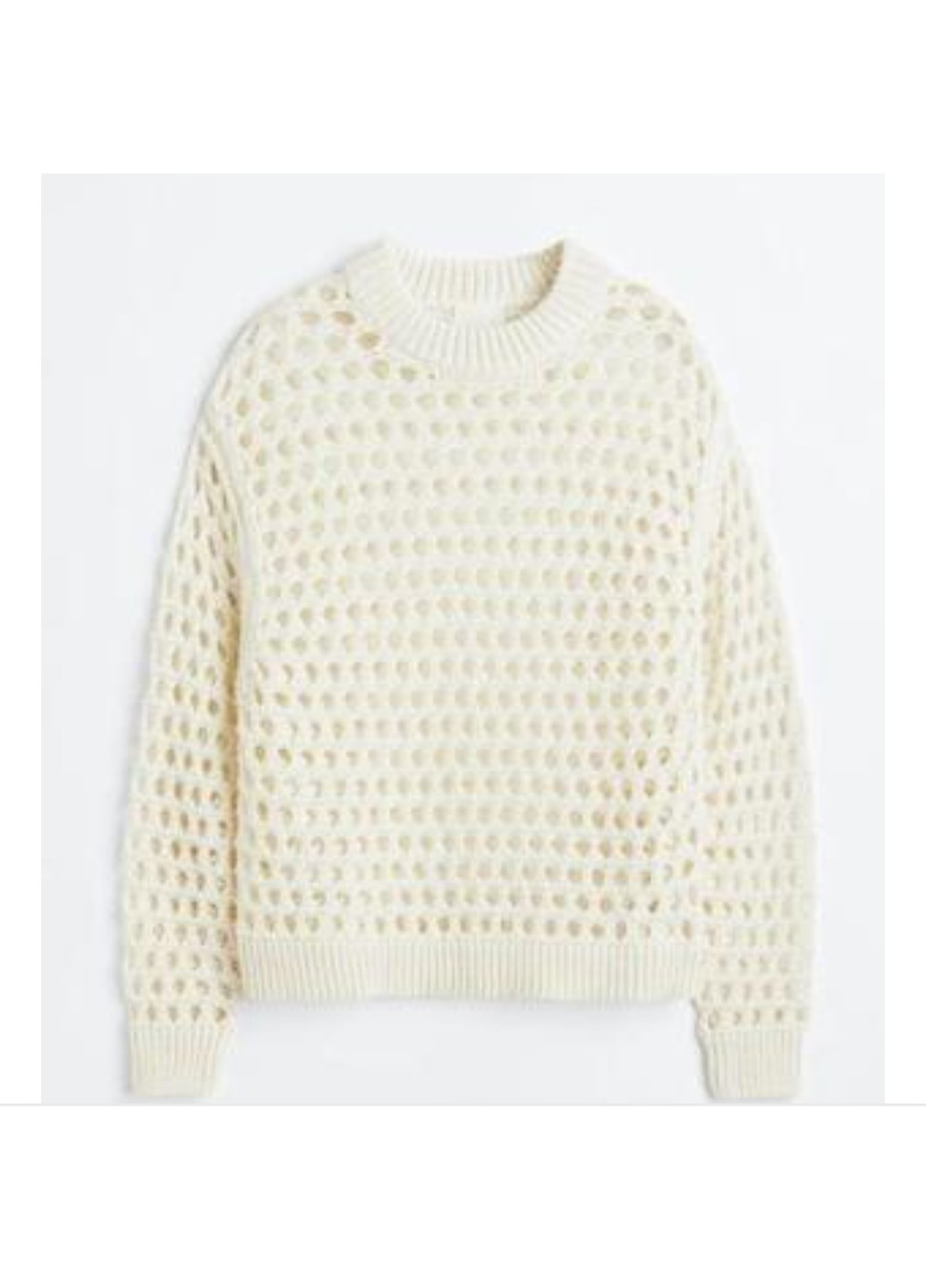 Белый демисезонный женский ажурный свитер н&м (56138) xs белый H&M