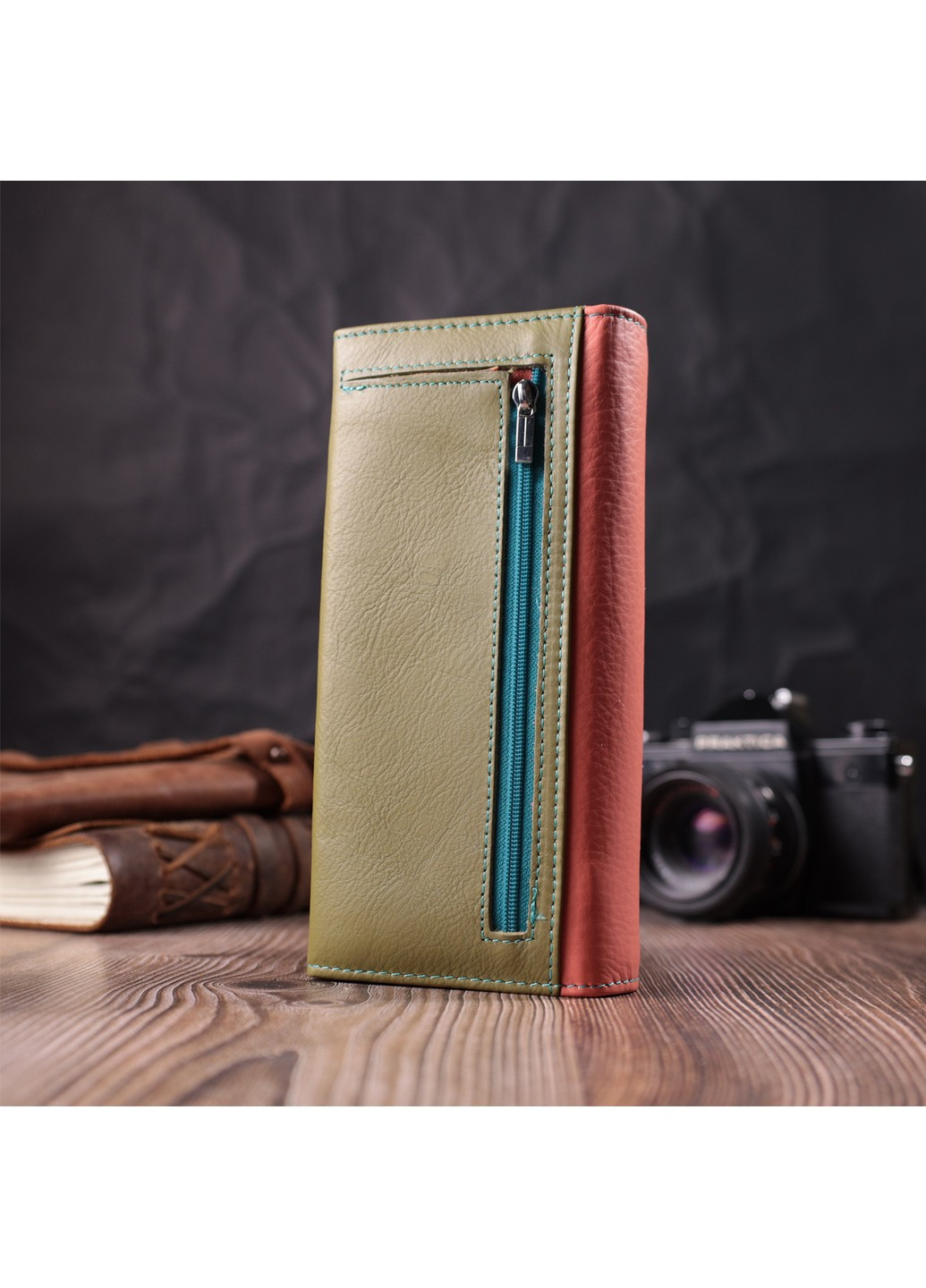 Практичний гаманець для жінок з натуральної шкіри 22520 Різнокольоровий st leather (278001055)