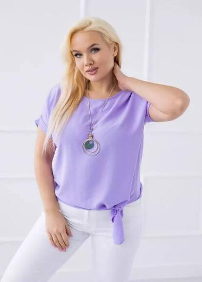 Фиолетовая женская блуза с завязками цвет лаванда р.48/50 431606 New Trend