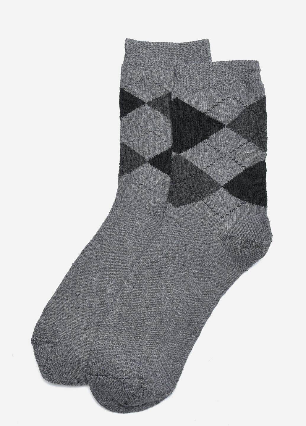 Носки махровые мужские серого цвета размер 40-45 Let's Shop (275928713)