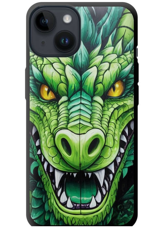 TPU чорний чохол 'Зелений дракон' для Endorphone Apple iPhone 14 (275459674)