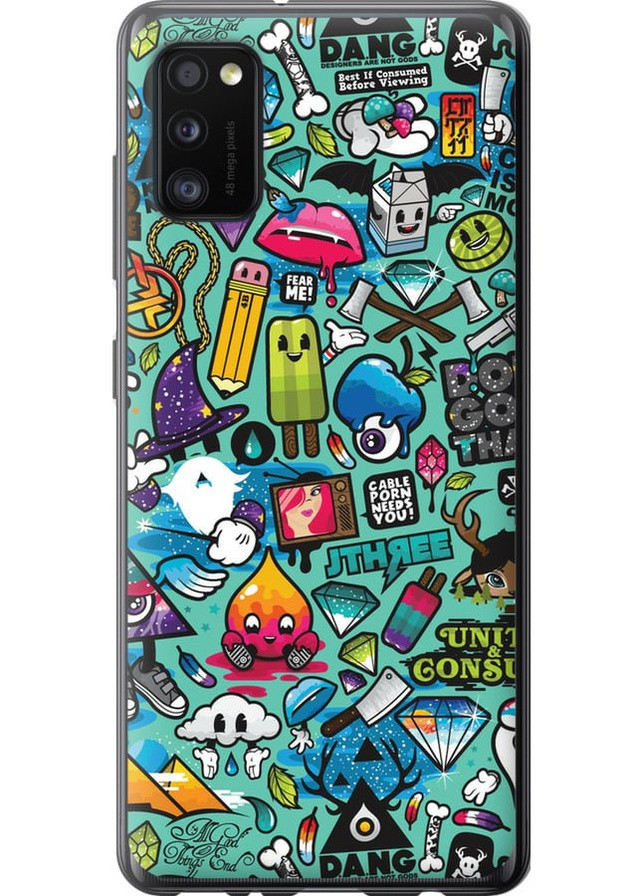 Силіконовий чохол 'Стікер бомбінг 1' для Endorphone Samsung Galaxy A41 A415F (258051838)