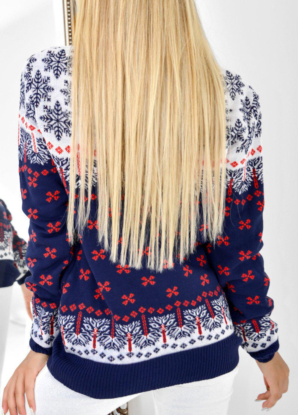 Синій светри светр з сніжинками (ут000067419) Lemanta
