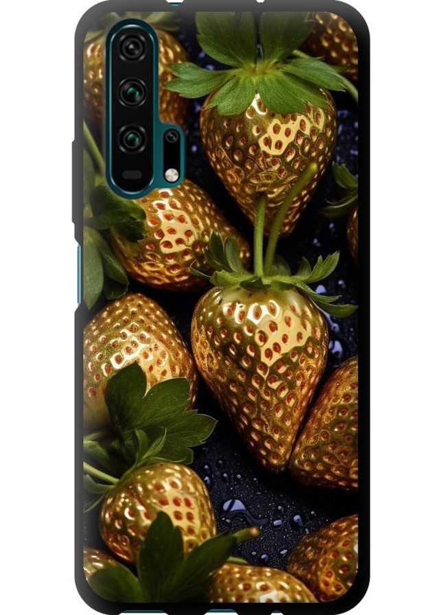 TPU чорний чохол 'Золота полуниця' для Endorphone Huawei Honor 20 Pro (259322143)