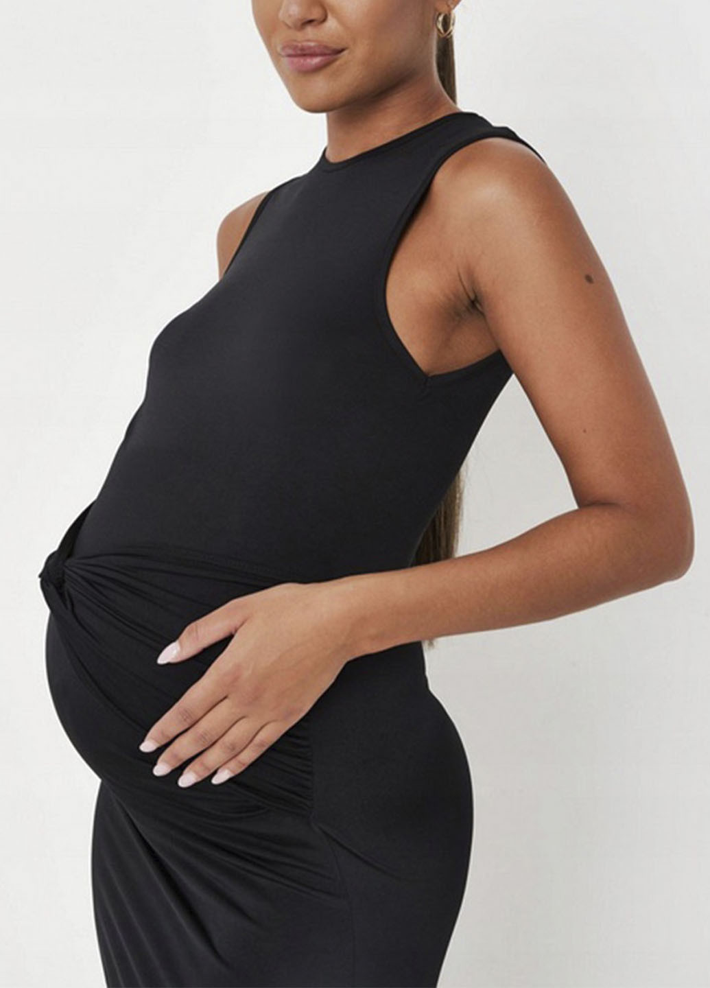 Черное вечернее платье для беременных Missguided однотонное