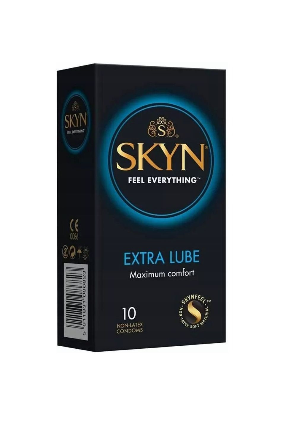 Набір безлатексних поліізопренових презервативів із додатковим мастилом Extra Lube, 10 шт. SKYN (277812721)