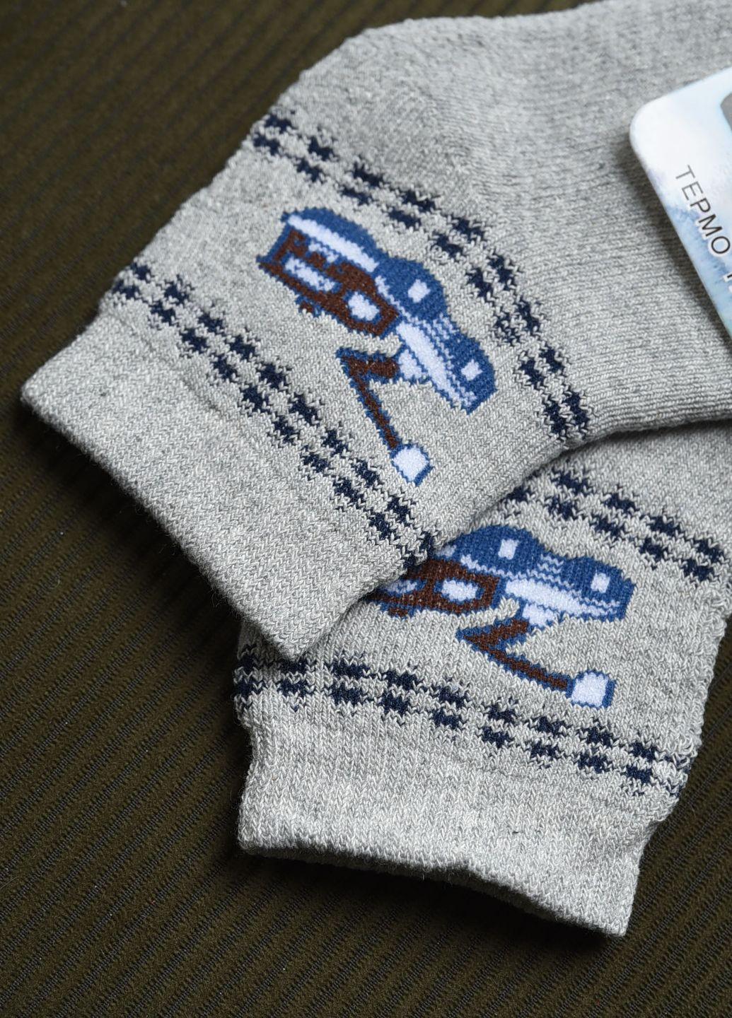 Шкарпетки дитячі махрові для хлопчика світло-сірого кольору Let's Shop (269387618)