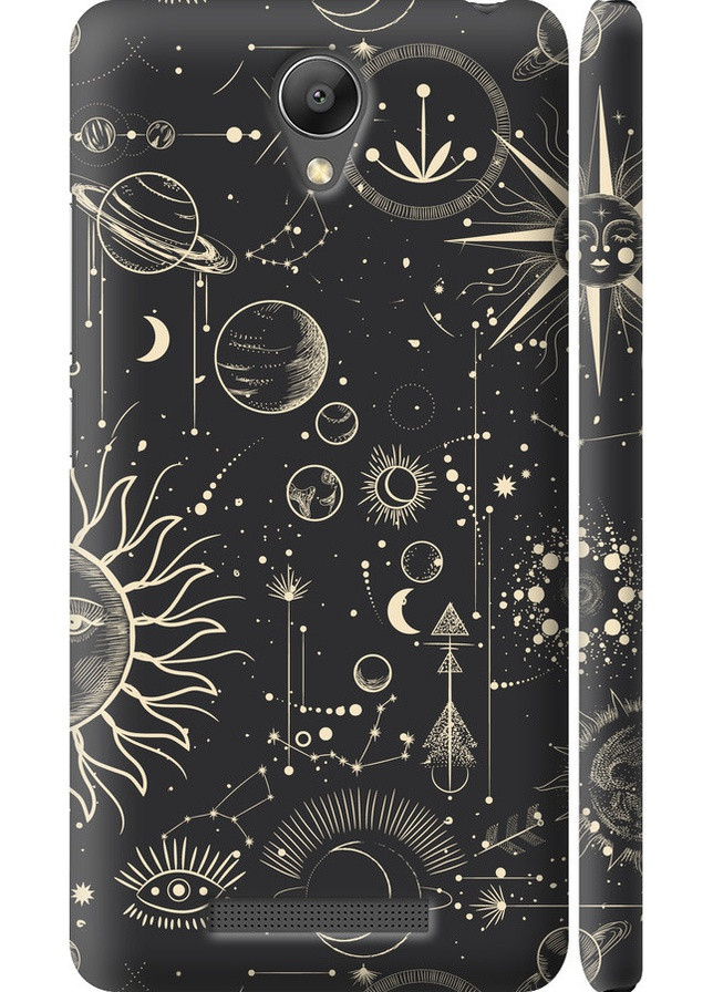 3D пластиковый матовый чехол 'Фаза луны' для Endorphone Xiaomi Redmi Note 2 (258082188)