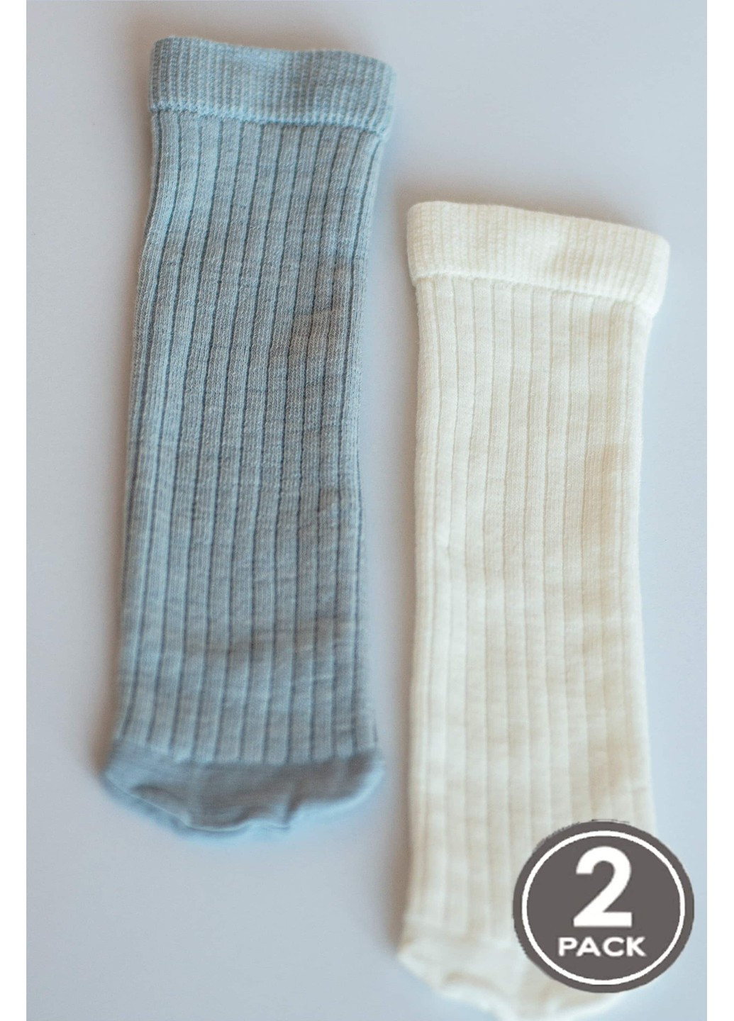 Тонкие теплые носки из шерсти мериноса стандартной длины ivory/light blue W12 Legs (266694081)
