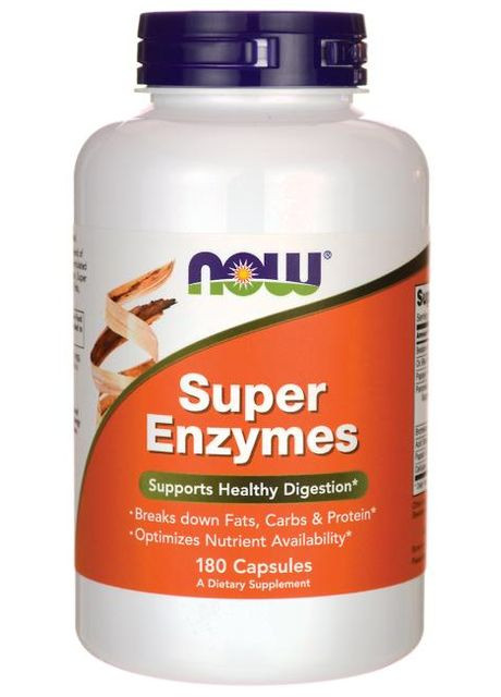 Збалансований комплекс ферментів та ензимів Super Enzymes 180 caps Now (277812717)